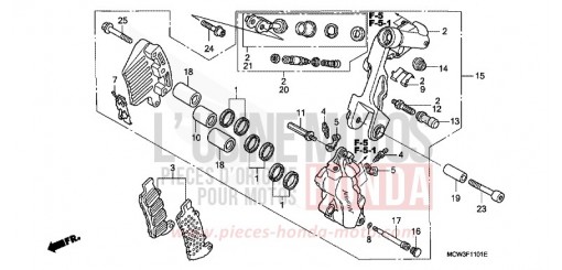 MACHOIRE DE FREIN AVANT G. VFR800A3 de 2003